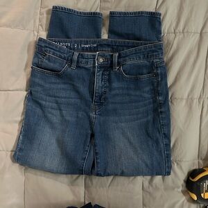 Talbots Women's 2 Straight Crop Blue Jeans